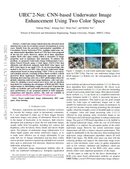 UIEC^2-Net: CNN-based Underwater Image Enhancement Using Two Color Space