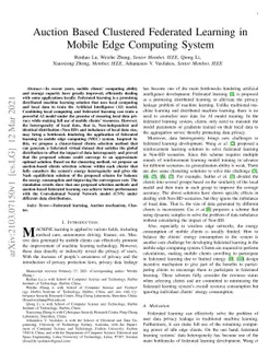 Auction Based Clustered Federated Learning in Mobile Edge Computing
  System