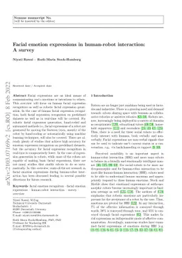 Facial emotion expressions in human-robot interaction: A survey