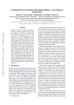 Constrained Text Generation with Global Guidance -- Case Study on
  CommonGen