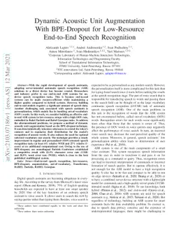 Dynamic Acoustic Unit Augmentation With BPE-Dropout for Low-Resource
  End-to-End Speech Recognition