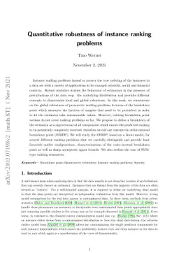 Quantitative robustness of instance ranking problems