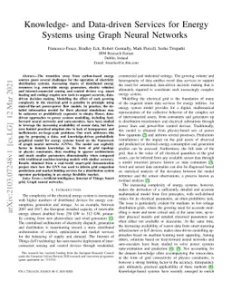 Knowledge- and Data-driven Services for Energy Systems using Graph
  Neural Networks