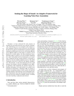 Seeking the Shape of Sound: An Adaptive Framework for Learning
  Voice-Face Association