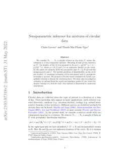 Semiparametric inference for mixtures of circular data