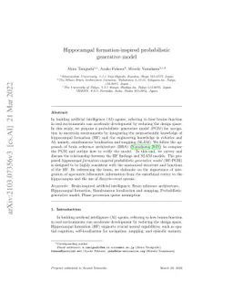 Hippocampal formation-inspired probabilistic generative model