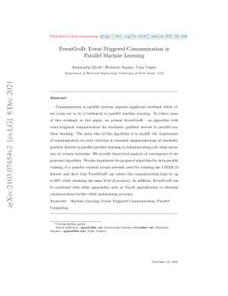 EventGraD: Event-Triggered Communication in Parallel Machine Learning