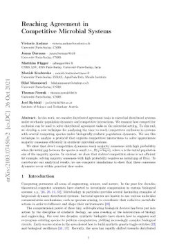 Reaching Agreement in Competitive Microbial Systems