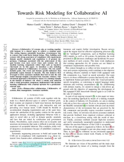 Towards Risk Modeling for Collaborative AI