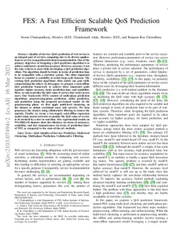 FES: A Fast Efficient Scalable QoS Prediction Framework