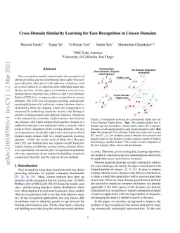 Cross-Domain Similarity Learning for Face Recognition in Unseen Domains