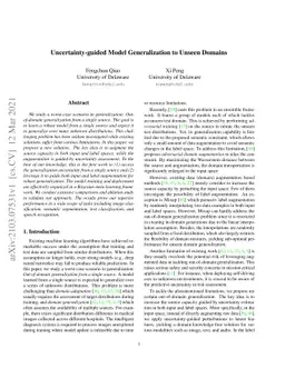 Uncertainty-guided Model Generalization to Unseen Domains