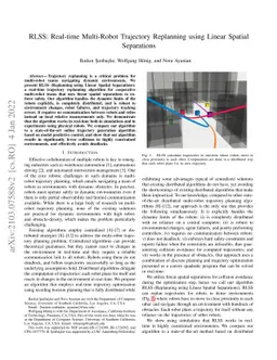 RLSS: Real-time Multi-Robot Trajectory Replanning using Linear Spatial
  Separations