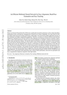 An Efficient Multitask Neural Network for Face Alignment, Head Pose
  Estimation and Face Tracking