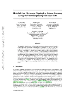 Helmholtzian Eigenmap: Topological feature discovery & edge flow
  learning from point cloud data