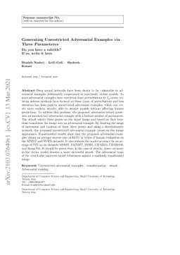 Generating Unrestricted Adversarial Examples via Three Parameters