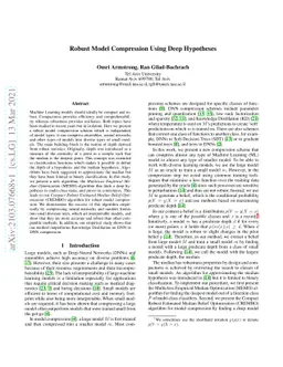 Robust Model Compression Using Deep Hypotheses