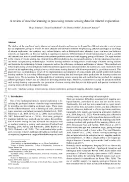 A review of machine learning in processing remote sensing data for
  mineral exploration