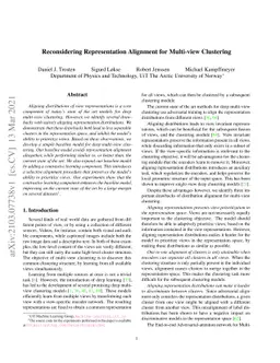 Reconsidering Representation Alignment for Multi-view Clustering
