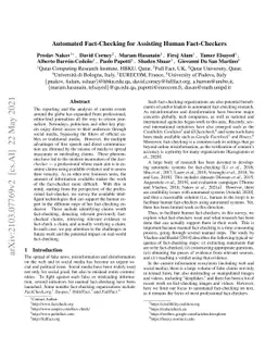 Automated Fact-Checking for Assisting Human Fact-Checkers