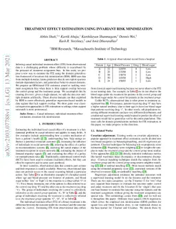 Treatment Effect Estimation using Invariant Risk Minimization