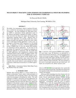 Multi-Object Tracking using Poisson Multi-Bernoulli Mixture Filtering
  for Autonomous Vehicles