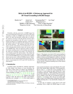 Refer-it-in-RGBD: A Bottom-up Approach for 3D Visual Grounding in RGBD
  Images