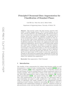 Principled Ultrasound Data Augmentation for Classification of Standard
  Planes