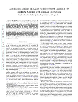 Simulation Studies on Deep Reinforcement Learning for Building Control
  with Human Interaction