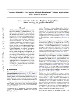 CrossoverScheduler: Overlapping Multiple Distributed Training
  Applications in a Crossover Manner