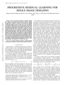 Progressive residual learning for single image dehazing