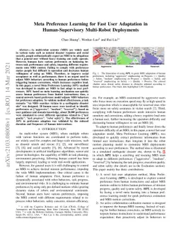 Meta Preference Learning for Fast User Adaptation in Human-Supervisory
  Multi-Robot Deployments