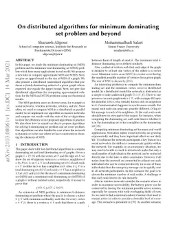 On distributed algorithms for minimum dominating set problem and beyond
