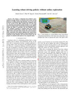Learning robust driving policies without online exploration