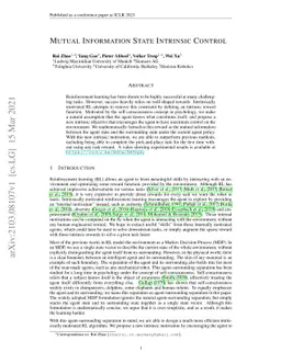 Mutual Information State Intrinsic Control