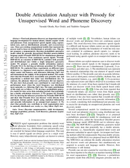 Double Articulation Analyzer with Prosody for Unsupervised Word and
  Phoneme Discovery