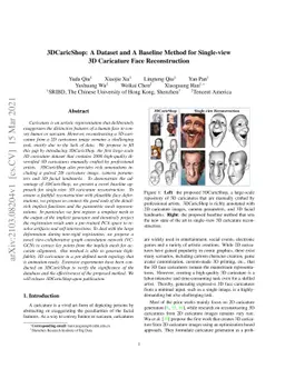 3DCaricShop: A Dataset and A Baseline Method for Single-view 3D
  Caricature Face Reconstruction