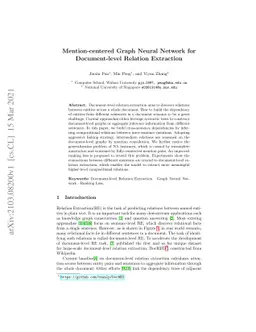 Mention-centered Graph Neural Network for Document-level Relation
  Extraction