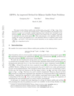 DIPPA: An improved Method for Bilinear Saddle Point Problems