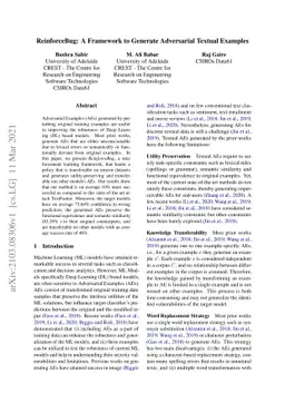 ReinforceBug: A Framework to Generate Adversarial Textual Examples