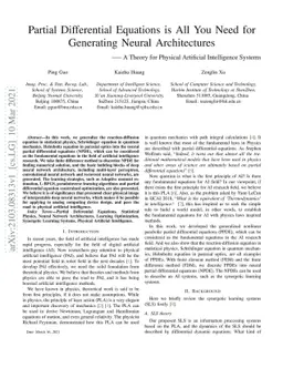 Partial Differential Equations is All You Need for Generating Neural
  Architectures -- A Theory for Physical Artificial Intelligence Systems