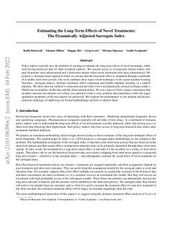 Estimating the Long-Term Effects of Novel Treatments