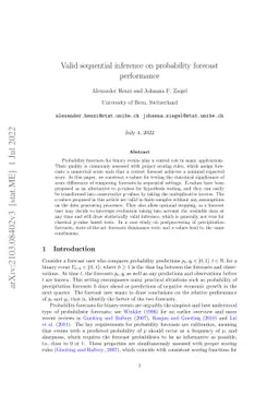 Valid sequential inference on probability forecast performance