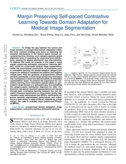 Margin Preserving Self-paced Contrastive Learning Towards Domain
  Adaptation for Medical Image Segmentation