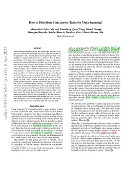 How to distribute data across tasks for meta-learning?