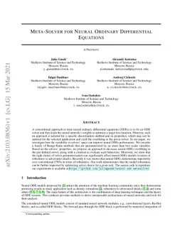 Meta-Solver for Neural Ordinary Differential Equations