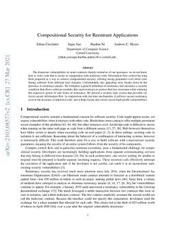 Compositional Security for Reentrant Applications
