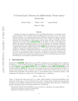 A Central Limit Theorem for Differentially Private Query Answering