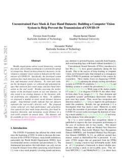 Unconstrained Face-Mask & Face-Hand Datasets: Building a Computer Vision
  System to Help Prevent the Transmission of COVID-19