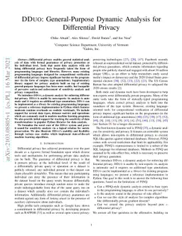 DDUO: General-Purpose Dynamic Analysis for Differential Privacy